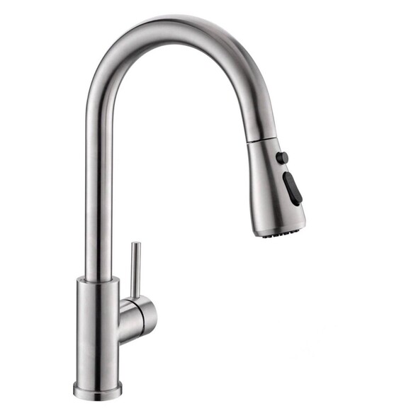 NEW Kicimpro Kitchen Faucet Pull Down Sprayer Single Handle Brushed Nickel - Picture 2 of 14